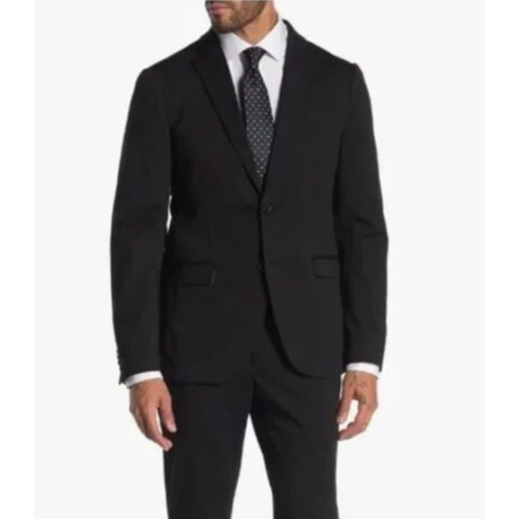 Savile Row Blazer Jacket Black Strand Men 44L NEW NWT N171